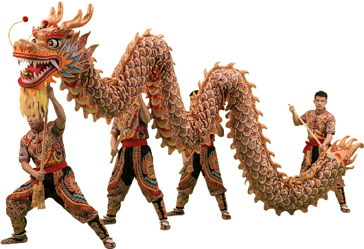 Danza tradicional dragon chino en China